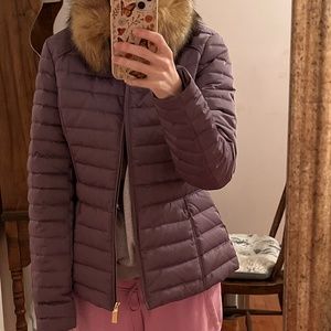 NWT Hunter Refined Down Jacket with Faux Fur Collar